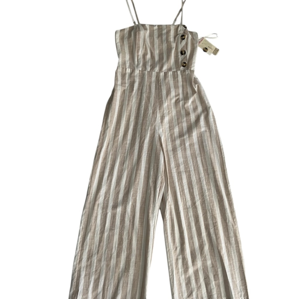 Japna Cream and White Palazzo Jumpsuit
